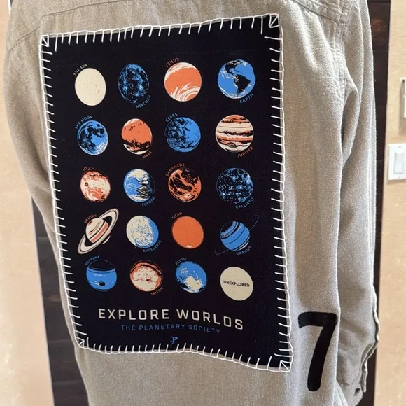 The Planetary Society Tan Flannel Size M - Picture 6 of 8